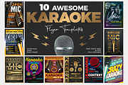 10 Karaoke Flyer Bundle