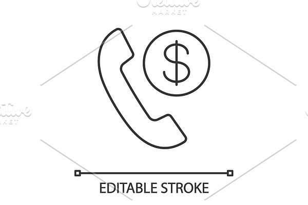 Call charges linear icon