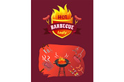 Hot Barbecue Party Brazier Vector