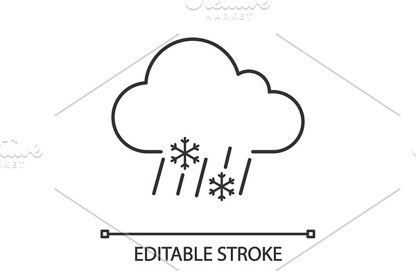Sleet weather linear icon