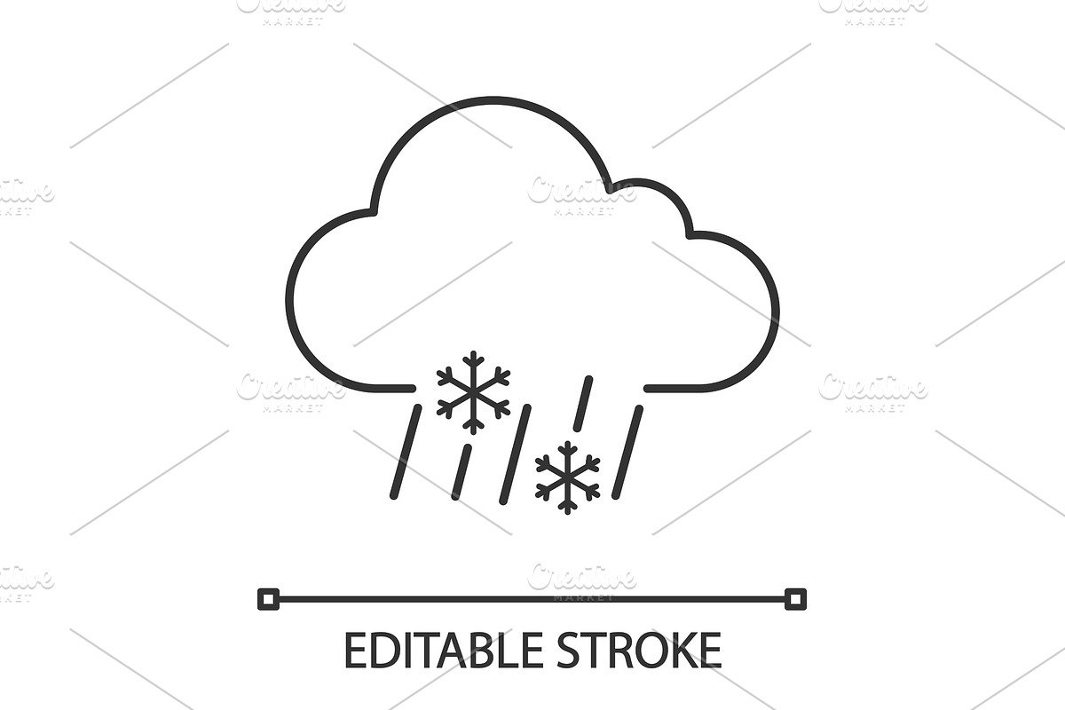 Sleet weather linear icon in Icons - product preview 8