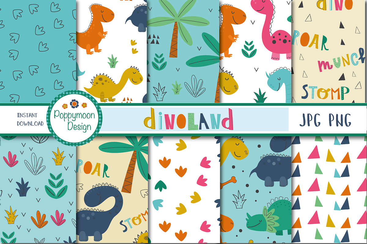 Dinoland papers in Patterns - product preview 8
