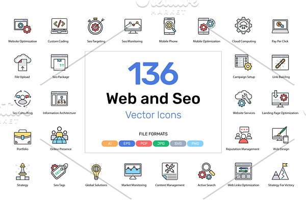136 Web and Seo Vector Icons