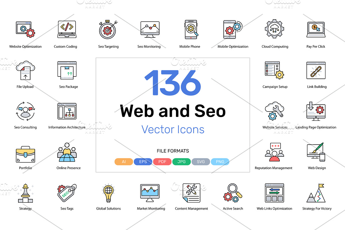 136 Web and Seo Vector Icons in Icons - product preview 8