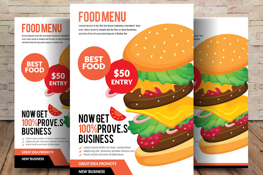 American Diner Restaurant Menu Flyer in Flyer Templates - product preview 8