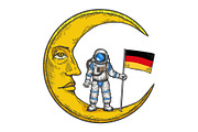 Spaceman German flag moon color