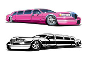Vector Cartoon limousines, colour