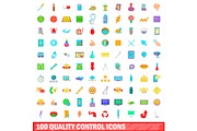 100 quality control icons set