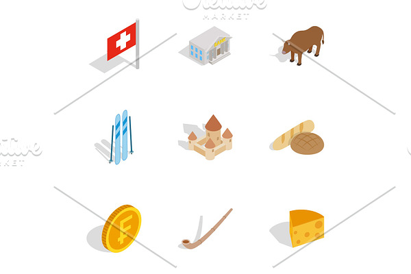 Welcome to Switzerland icons set