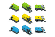 Isometric Road Sweeper dust cleaner