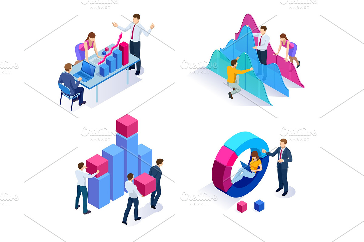 Isometric concept of analytics in Illustrations - product preview 8