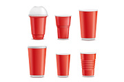 Vector red plastic disposable cup