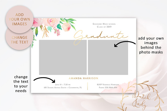 PSD Graduation Announcement Card #3 in Card Templates - product preview 1