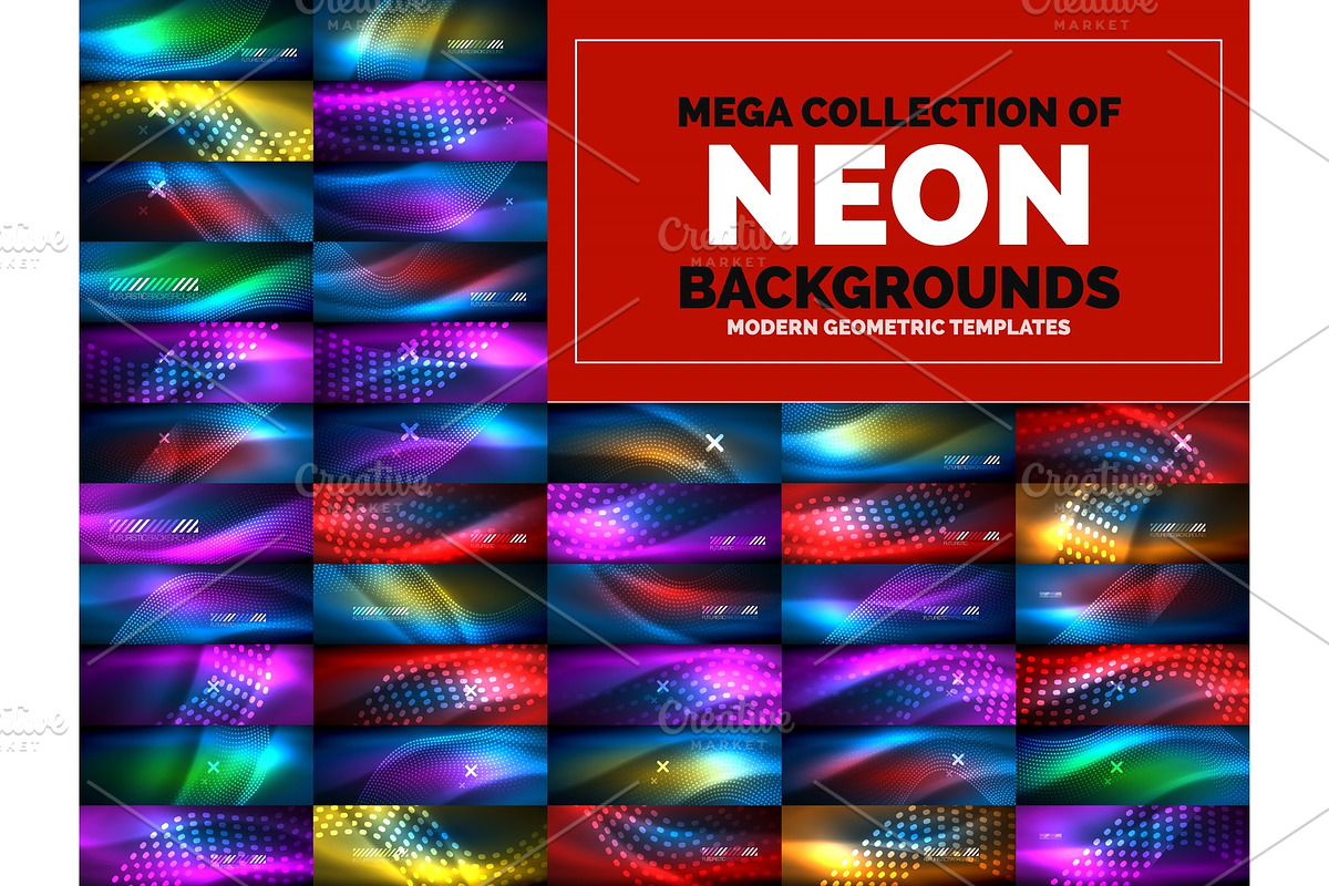 Neon glowing light abstract in Illustrations - product preview 8
