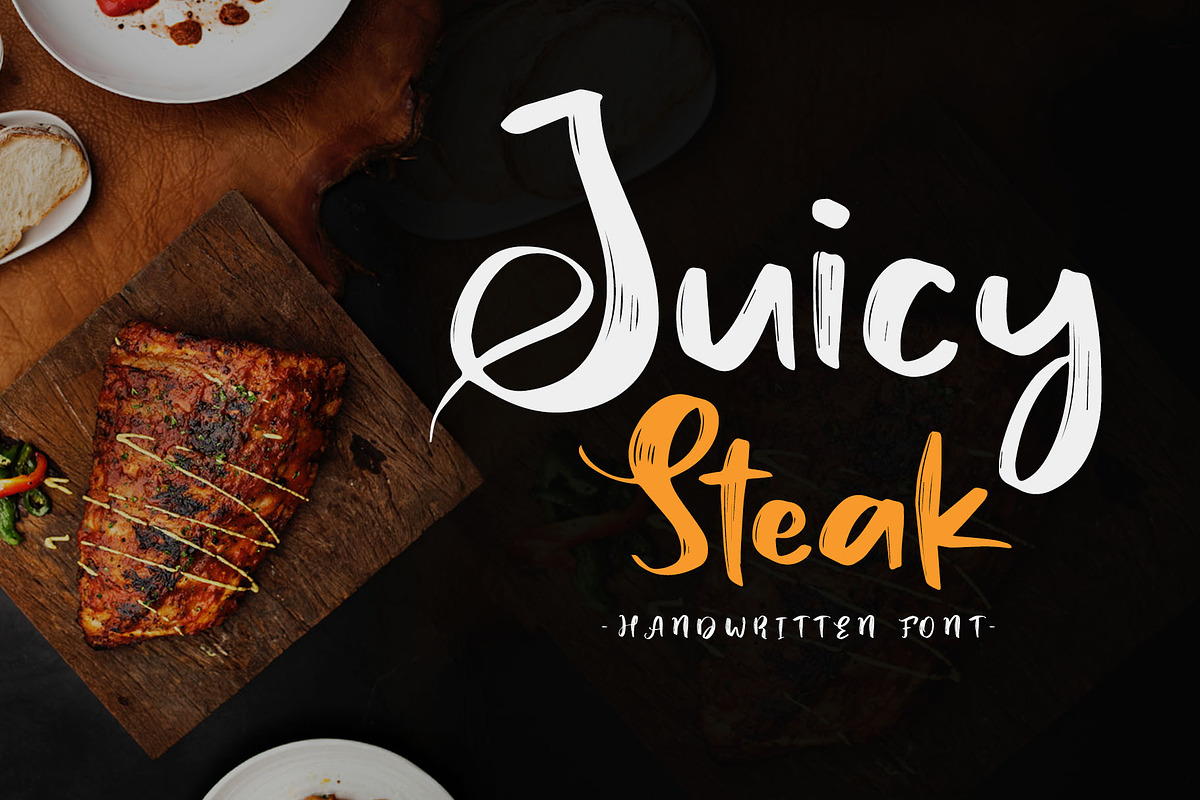Juicy Steak - Handwritten Font in Script Fonts - product preview 8