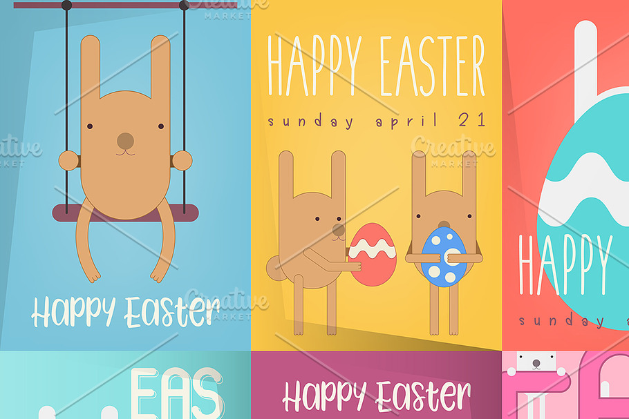 Easter Posters Set in Illustrations - product preview 8