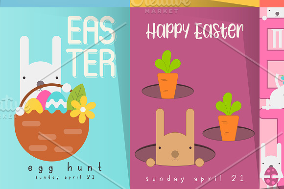 Easter Posters Set in Illustrations - product preview 1