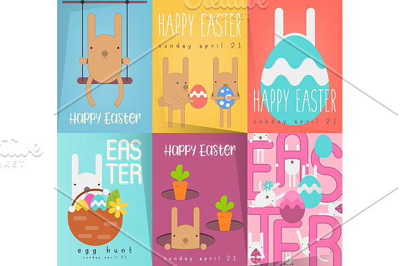 Easter Posters Set in Illustrations - product preview 2