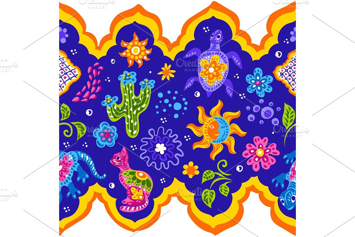 Mexican pattern with cute naive art in Patterns - product preview 8