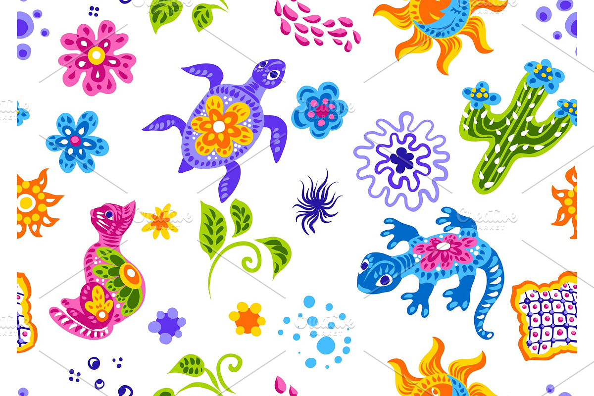 Mexican pattern with cute naive art in Patterns - product preview 8