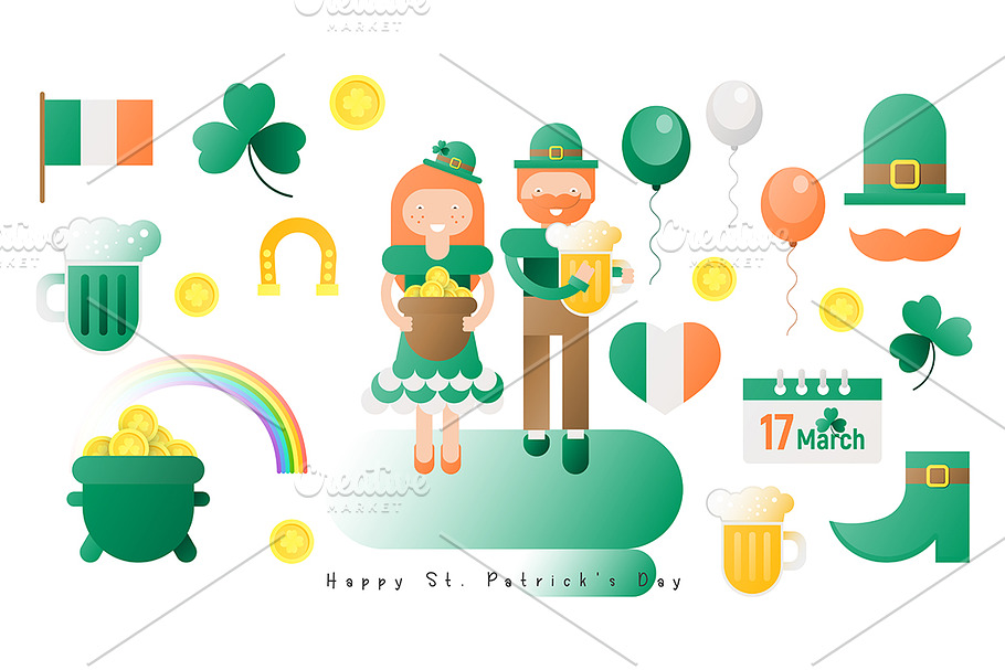St. Patricks Day Icons Set
