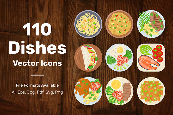 110 Dishes Vector Icons in Icons - product preview 1