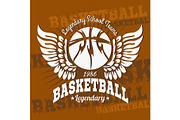 Basketball emblem for T-shirts