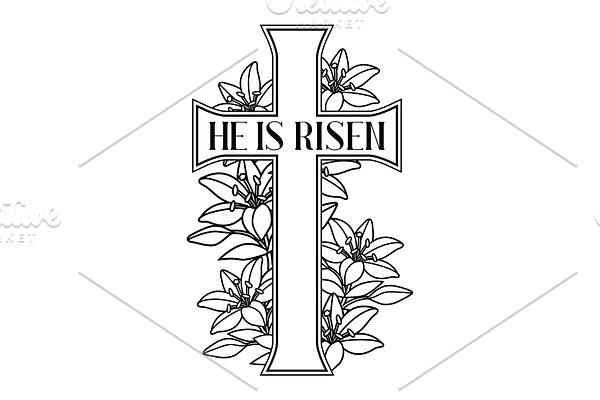He is risen. Happy Easter greeting