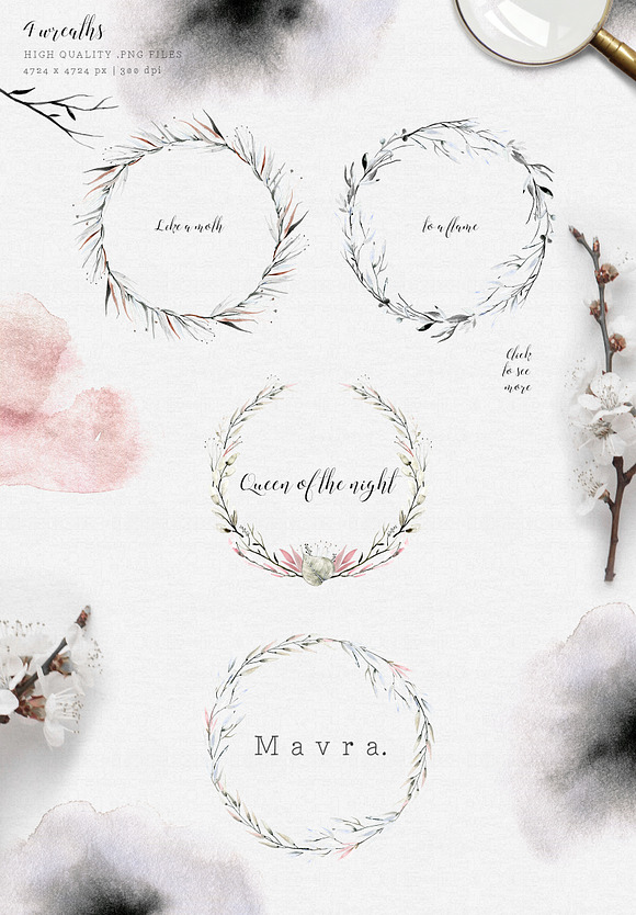Mavra. Watercolor graphic set in Illustrations - product preview 3