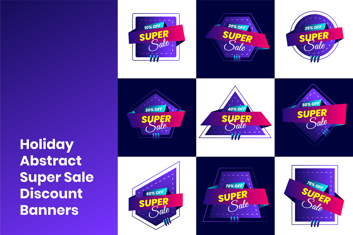 Holiday Abstract Super Sale Banners in Objects - product preview 8