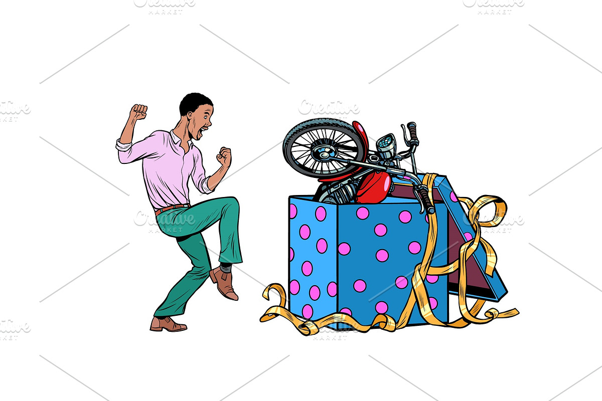 african Man and motorcycle holiday in Illustrations - product preview 8