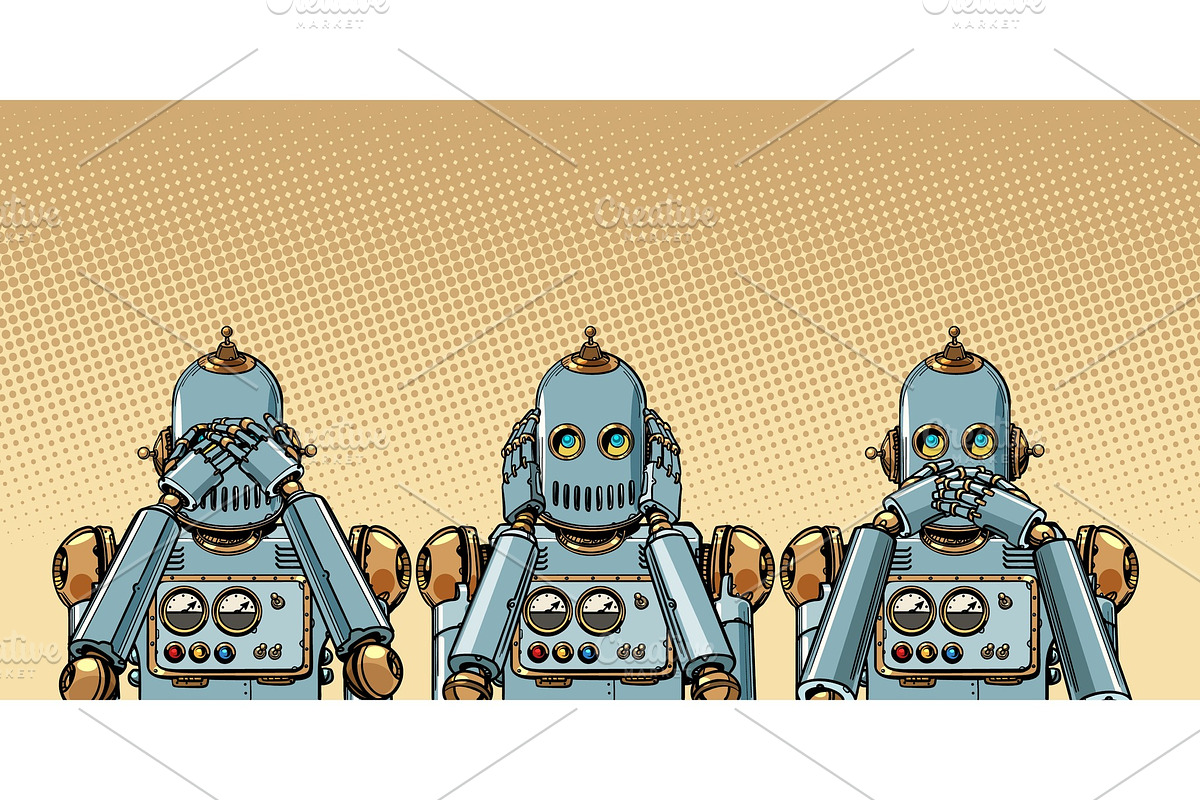 robot. I see nothing, hear nothing in Illustrations - product preview 8