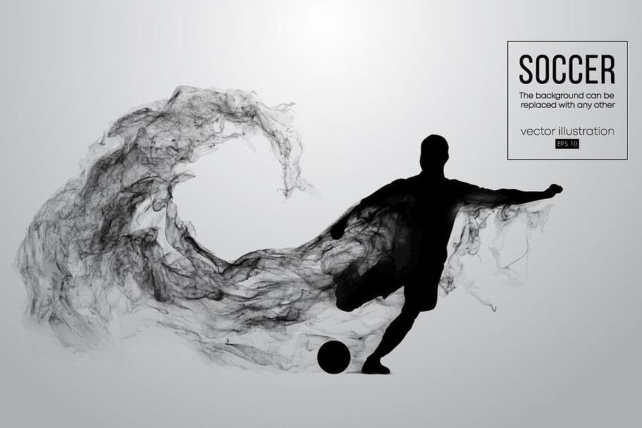 Abstract soccer player. Vector