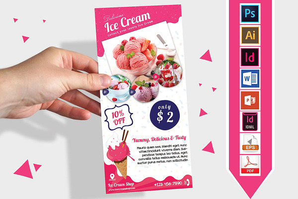 Rack Card | Ice Cream Shop DL Flyer