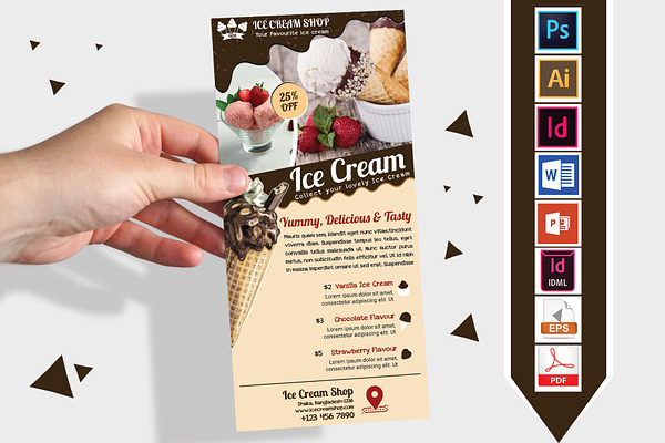 Rack Card | Ice Cream Shop DL Flyer