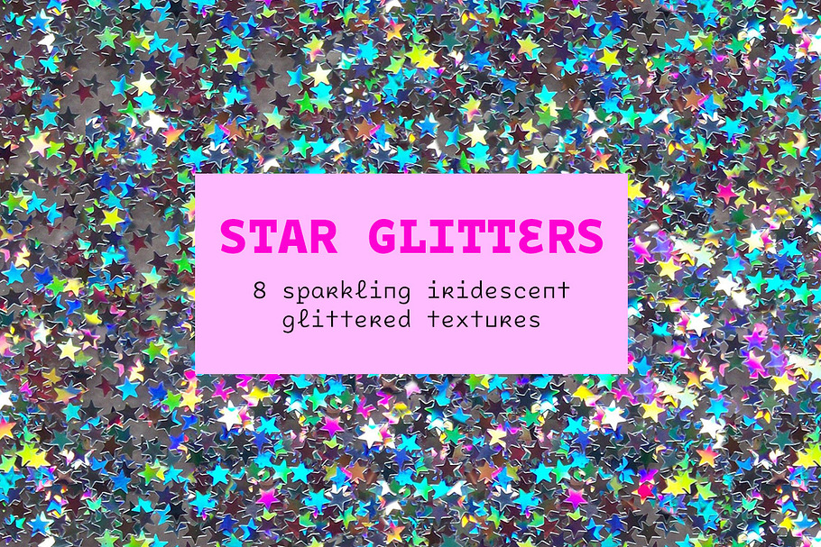 Sparkling Iridescent Star Glitters in Textures - product preview 8