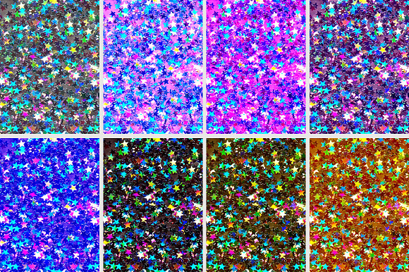 Sparkling Iridescent Star Glitters in Textures - product preview 1