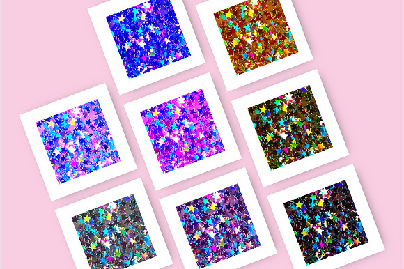Sparkling Iridescent Star Glitters in Textures - product preview 6