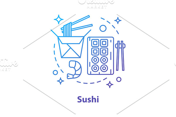 Sushi concept icon