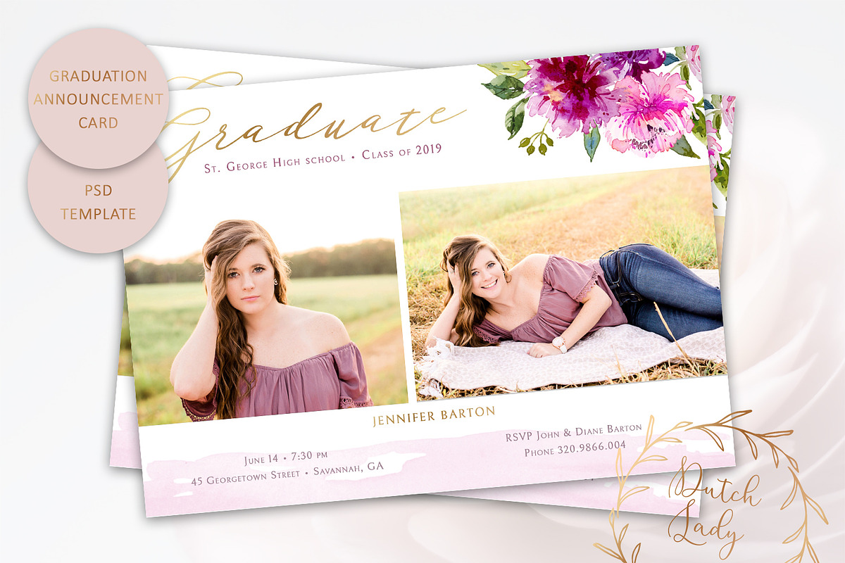 PSD Graduation Announcement Card #4 in Card Templates - product preview 8