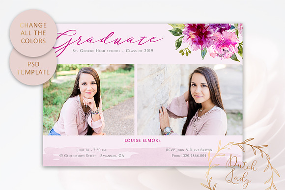 PSD Graduation Announcement Card #4 in Card Templates - product preview 2