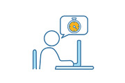 Time management color icon