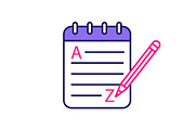 Grammar and writing color icon