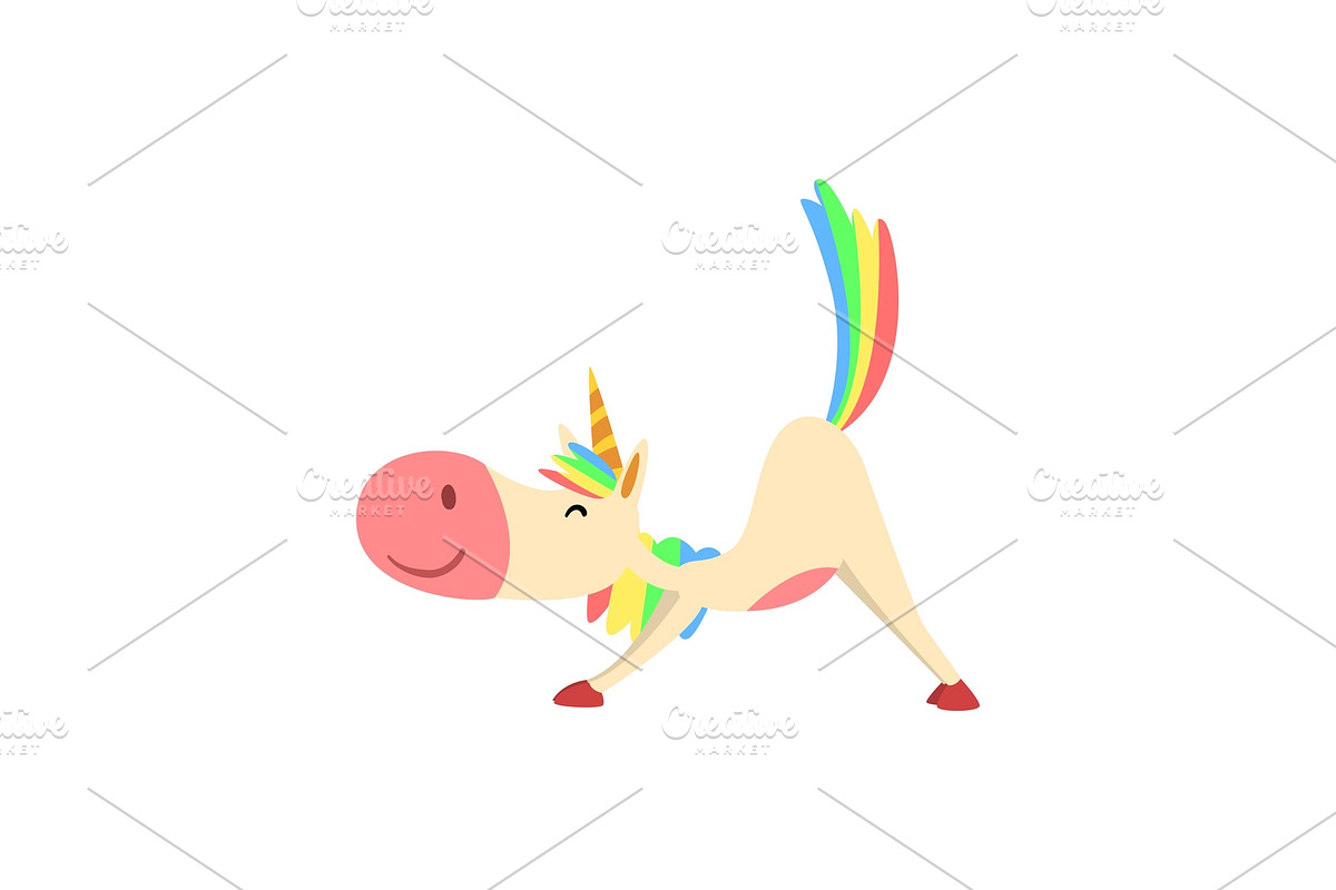 Funny Unicorn in Cow Position in Illustrations - product preview 8