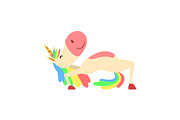 Funny Unicorn in Yoga Position