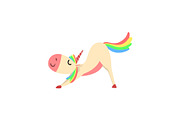 Funny Unicorn Character with