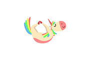 Funny Unicorn in Bow Position