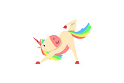 Lovely Funny Unicorn Character with