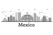 Outline Mexico City Skyline