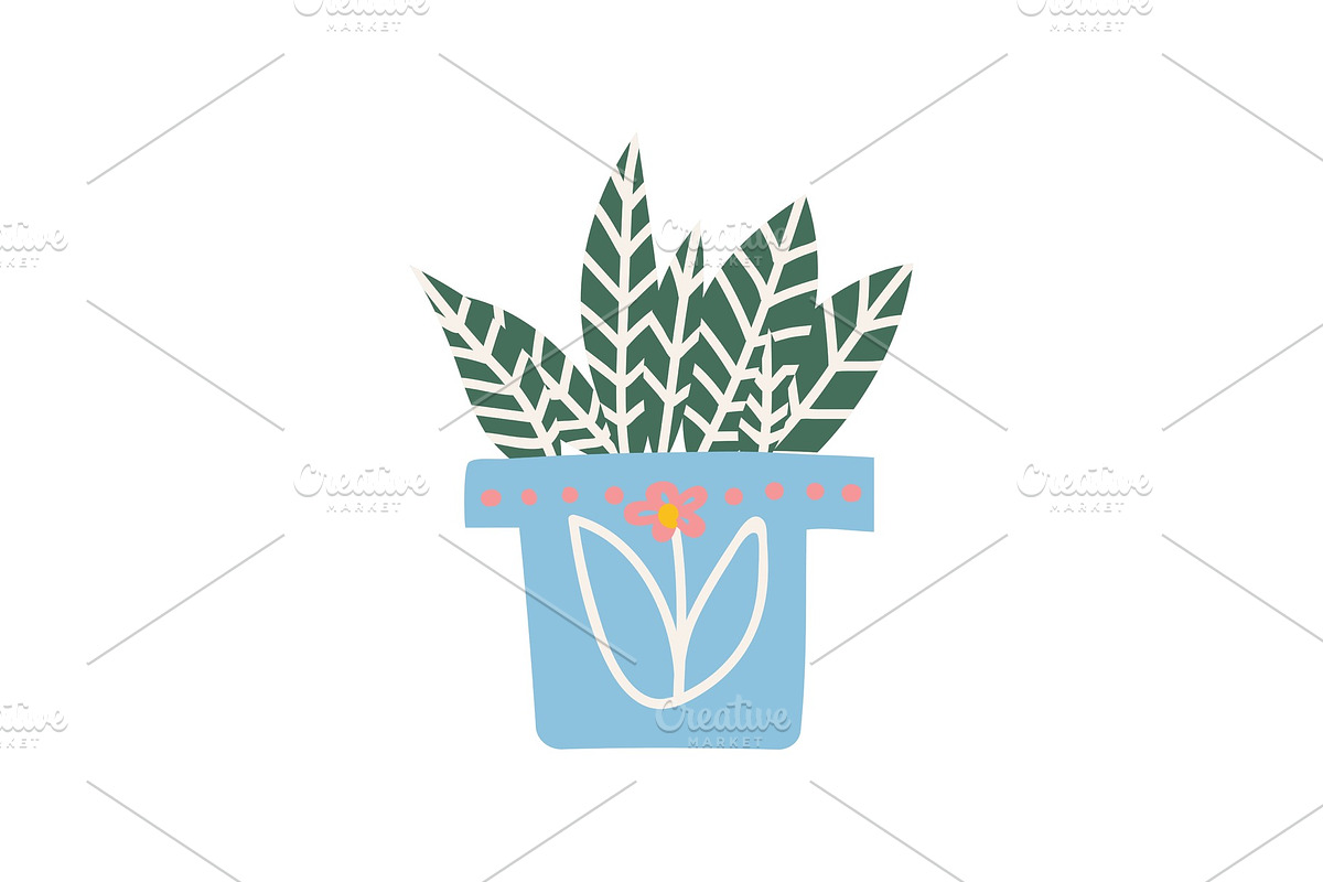 Alocasia House Plant Growing in Pot in Illustrations - product preview 8